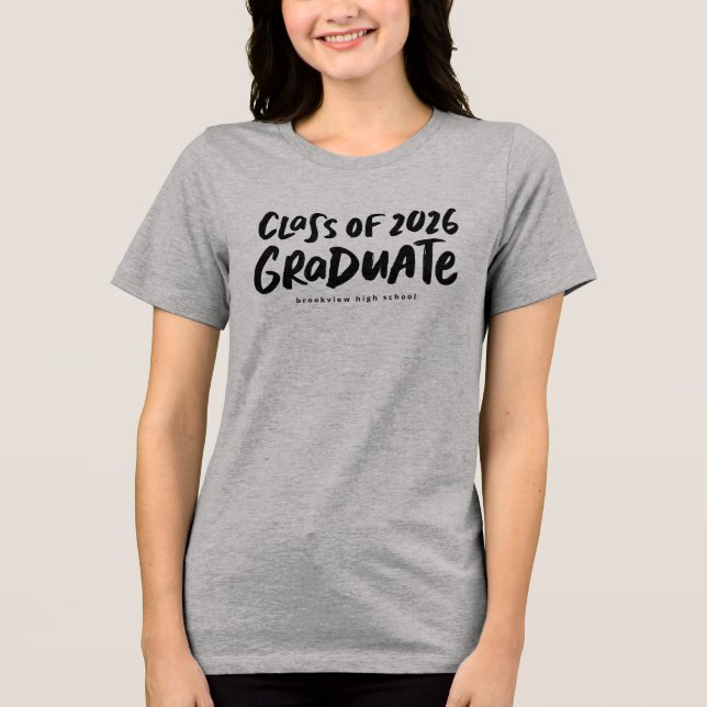 Klasse des modernen schwarzen Abschlusses im Jahr  Tri-Blend Shirt (Vorderseite)