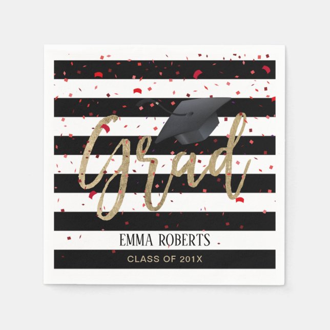Klasse des modernen Streifen-Abschlusses 2019 Serviette (Vorderseite)