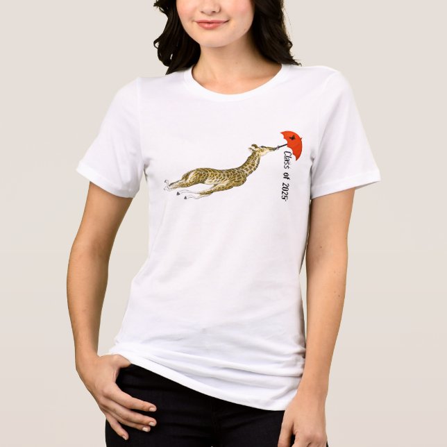 Klasse des Niedlichen Giraffenschirms 2025 Tri-Blend Shirt (Vorderseite)