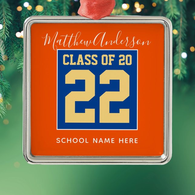 Klasse des Orange Blue und Gold Abschlüsse 2023 Ornament Aus Metall (Von Creator hochgeladen)