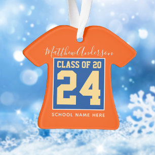Klasse des Orange Blue und Gold Abschlüsse 2024 Ornament