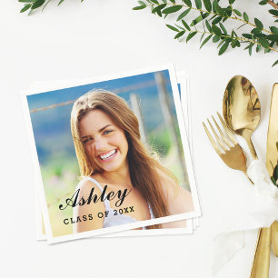 Klasse des Personalisierten Fotos mit Hochschulabs Serviette