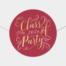 Klasse des Red Gold Graduation Party Fotos 2025