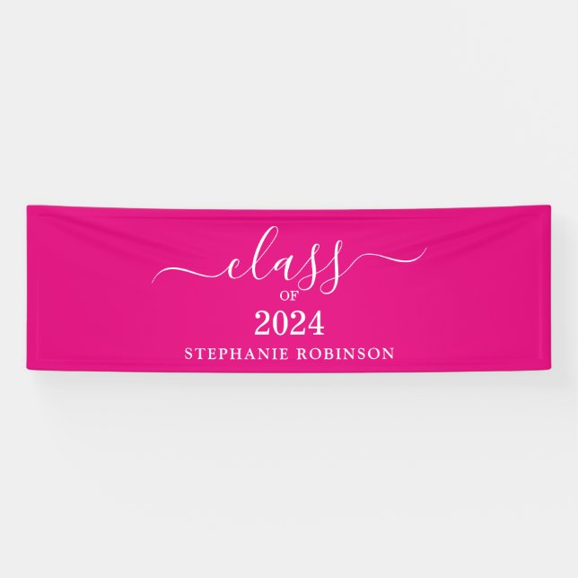 Klasse des rosa einfachen Abschlusses 2024 Banner (Horizontal)