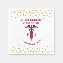 Klasse des roten Caduceus RN Symbol-Abschlusses mi Serviette