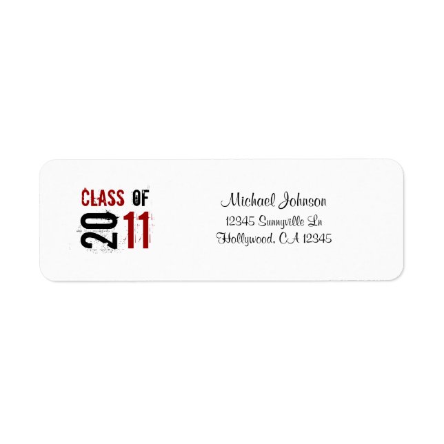 Klasse des Rücksendeadressenlabels 2011 (Vorne)