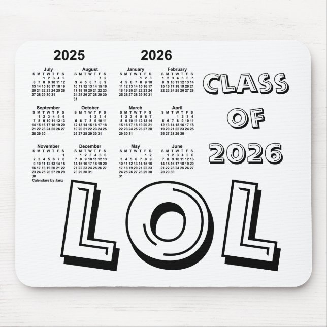 Klasse des Schuljahres 2026 von Janz White Mousepad (Vorne)