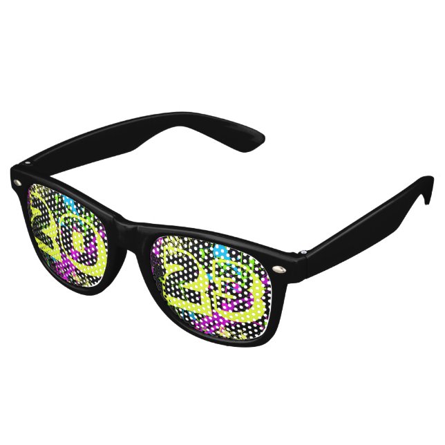 Klasse des Seniors Neon Paint Splash Abschlusses 2 Partybrille (Schrägansicht)
