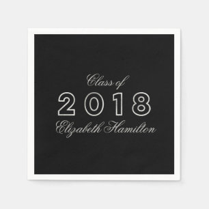 Klasse des Silver & Black Elegant Abschlusses 2018 Serviette