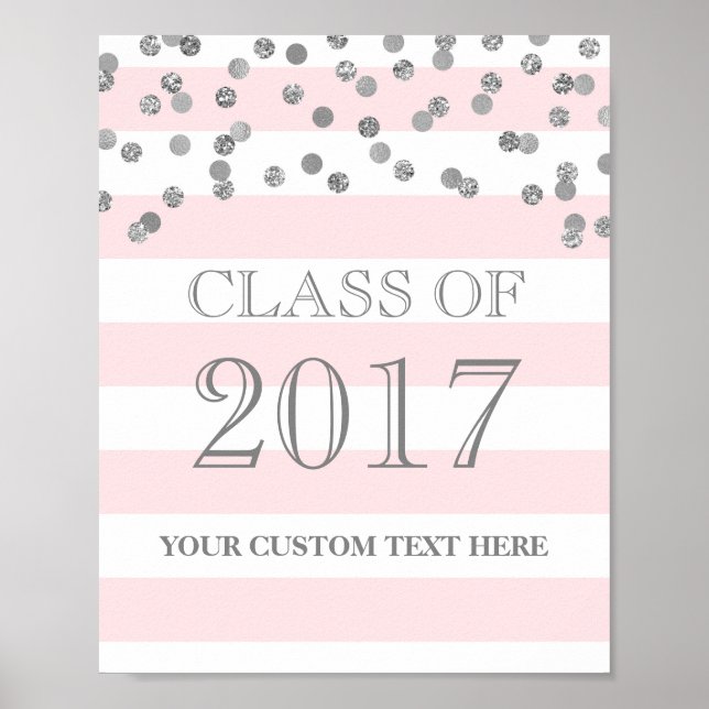 Klasse des Silver Confetti Blush "Grad 2017" Poster (Vorne)