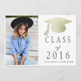 Klasse des Silver Foil Abschluss Hat Foto 2016 Einladung