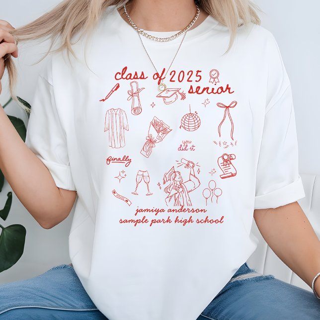 Klasse des trendy Hand Drawn Style Abschlusses 202 T-Shirt (Von Creator hochgeladen)