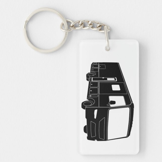 Klasse eine Motorhome/Bus-Silhouette auf Schlüsselanhänger (Vorderseite)