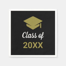 Klasse eines Glückwunschs Grad Graduation Cap Serviette