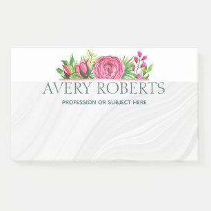 Klasse Elegant Luxus Floral Aquarell Post-it Klebezettel