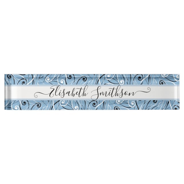Klasse & Elegante Pastel Berufliche Blüten Namensplakette (Vorderseite)