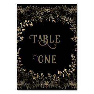 Klasse Exquisite Gold Floral Black Tischnummer