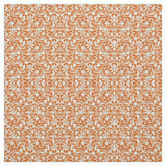 Klasse floral Damask Burnt Orange Muster Stoff (Muster)