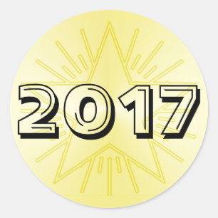 Klasse Goldstern-runden Aufklebers 2017 durch Janz Runder Aufkleber