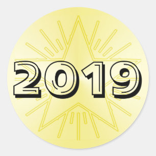 Klasse Goldstern-runden Aufklebers 2019 durch Janz Runder Aufkleber