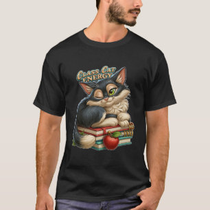 Klasse Katze Energie Niedliche zwinkernd Katze auf T-Shirt