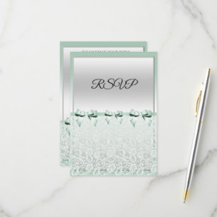 Klasse Minze grüne Bögen und Spitzen RSVP Karte