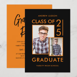 Klasse mit 25 modernen Foto Grad Party Einladung