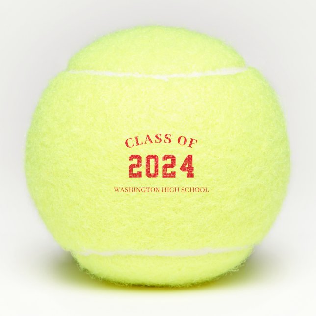 Klasse mit Schulname Red Tennisbälle (Vorderseite)