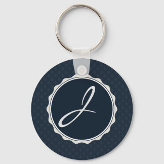 Klasse Navy Blue Custom Monogram Schlüsselanhänger