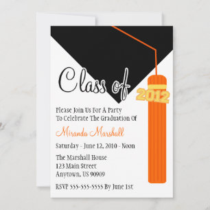 Klasse of 2012 Tassel Abschluss Invite (Orange) Einladung