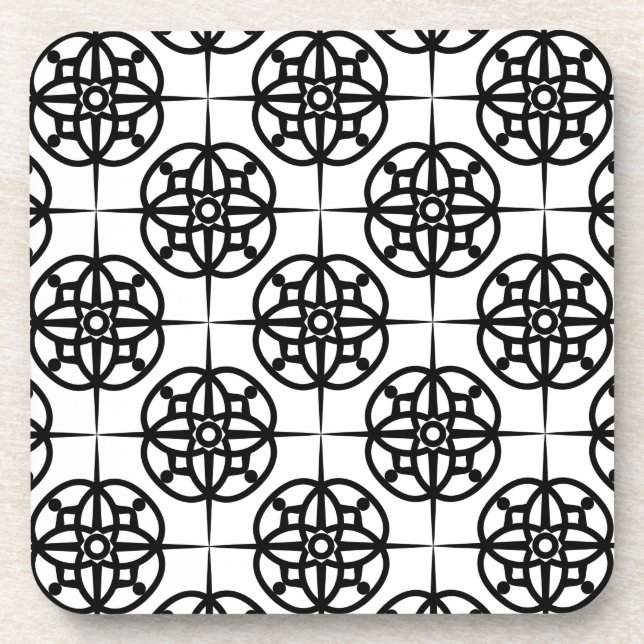 Klasse Retro visuelles geometrisches Muster Getränkeuntersetzer (Vorderseite)