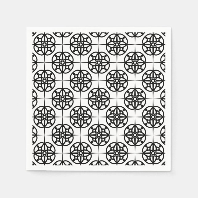 Klasse Retro visuelles geometrisches Muster Serviette (Vorderseite)