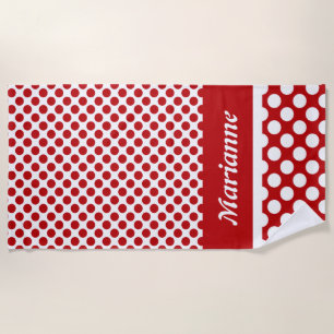 Klasse Rot und Weiß Polka Dot Strandtuch