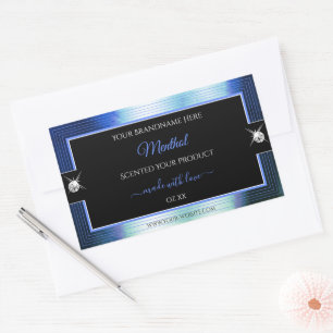 Klasse Royal Blue Black Brilliant Rechteckiger Aufkleber