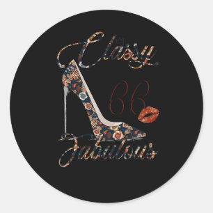 Klasse Sassy 66 Fabulous Blume High Heel 66th Runder Aufkleber
