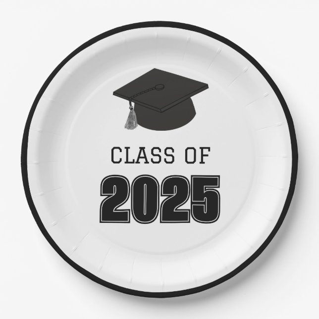 Klasse Schwarz/Weiß 2025 Pappteller (Vorderseite)
