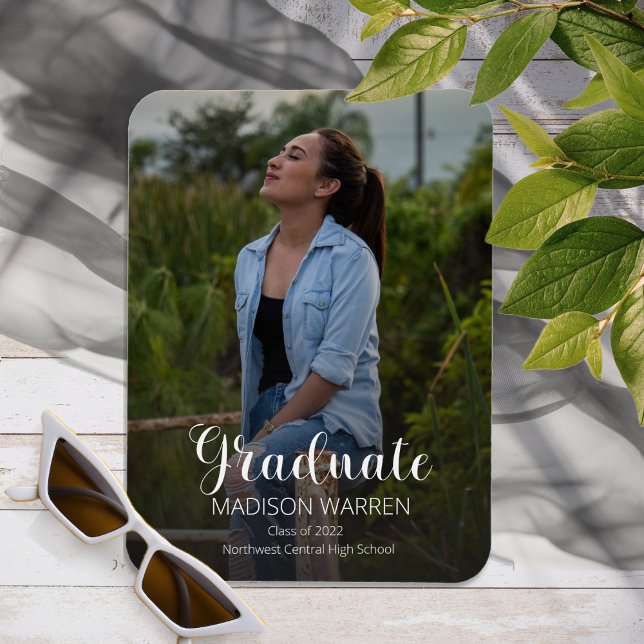 Klasse Script Graduate Zwei-Foto-Abschluss-Magnet Magnet (Von Creator hochgeladen)