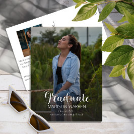 Klasse Script Graduate Zwei-Foto-Abschluss Postkarte