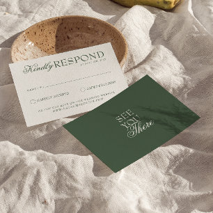 Klasse Smaragdgrün Boho Altes Geld Hochzeit RSVP Karte