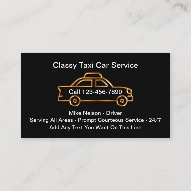 Klasse Taxi Auto Service Business Cards Visitenkarte (Vorderseite)