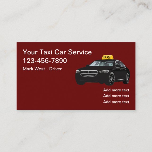 Klasse Taxi Visitenkarten Visitenkarte (Vorderseite)