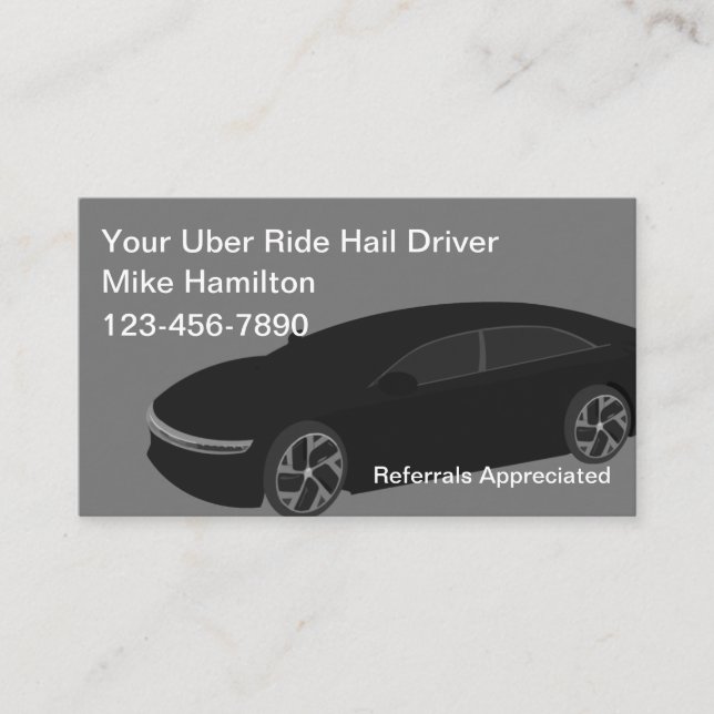 Klasse Uber Fahrerfahrkarten für Hagelfahrten Visitenkarte (Vorderseite)