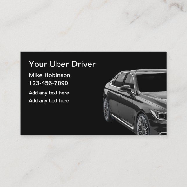 Klasse Uber Fahrerfahrkarten für Hagelfahrten Visitenkarte (Vorderseite)