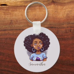 Klasse und Elegant Afro Frau Schlüsselanhänger