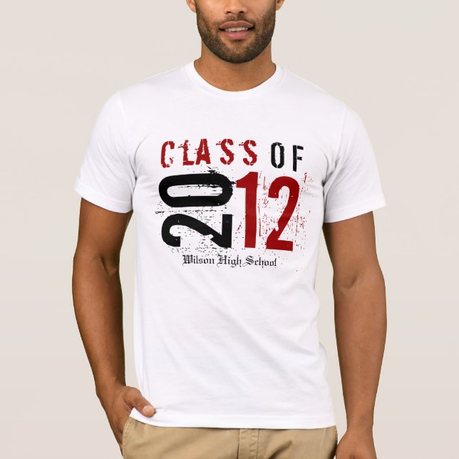 Klasse von 2012 rot/Schwarzes (tragen Sie den T-Shirt (Vorderseite)