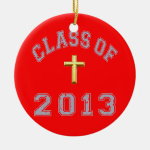 Klasse von 2013 christlichem Kreuz - Grau 2 Keramik Ornament