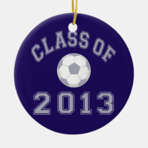 Klasse von 2013 Fußball - Grau 2 Keramik Ornament