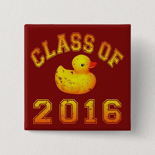 Klasse von 2016 Gummi Duckie Button (Vorderseite)