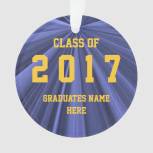 Klasse von 2017 blau und von Goldverzierung durch Ornament