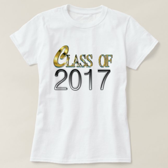 Klasse von 2017 im Gold u. Silber u. irgendein T-Shirt (Design vorne)